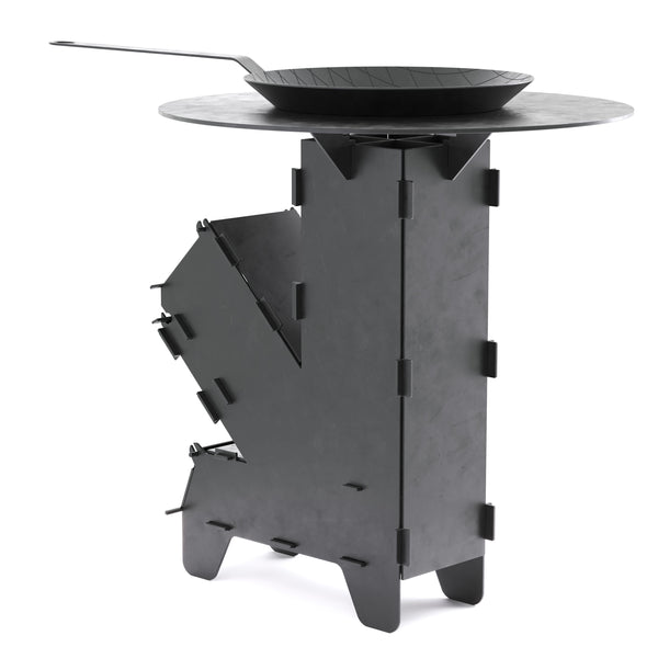 Réchaud Rocket avec plaque de cuisson et poêle 36 x 14 x 57 cm