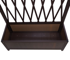 Rankgitter Rankhilfe Blumenkasten Blumentopf Alu+Stahl 152x90x35cm