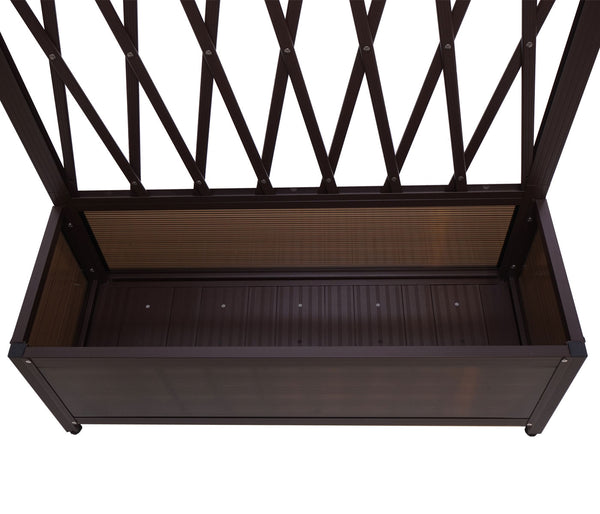 Rankgitter Rankhilfe Blumenkasten Blumentopf Alu+Stahl 152x90x35cm