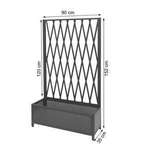 Rankgitter Rankhilfe Blumenkasten Blumentopf Alu+Stahl 152x90x35cm