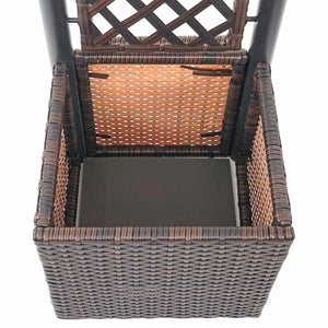 Rankgitter Rattan Pflanzkasten Rankhilfe 142x43x43cm Braun