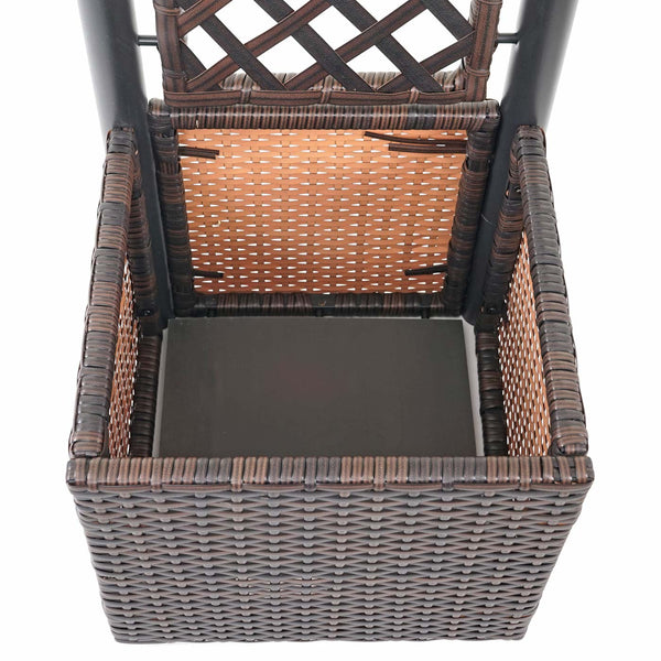 Rankgitter Rattan Pflanzkasten Rankhilfe 142x43x43cm Braun