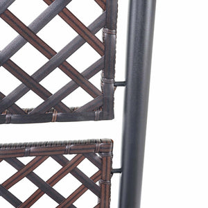 Rankgitter Rattan Pflanzkasten Rankhilfe 142x43x43cm Braun