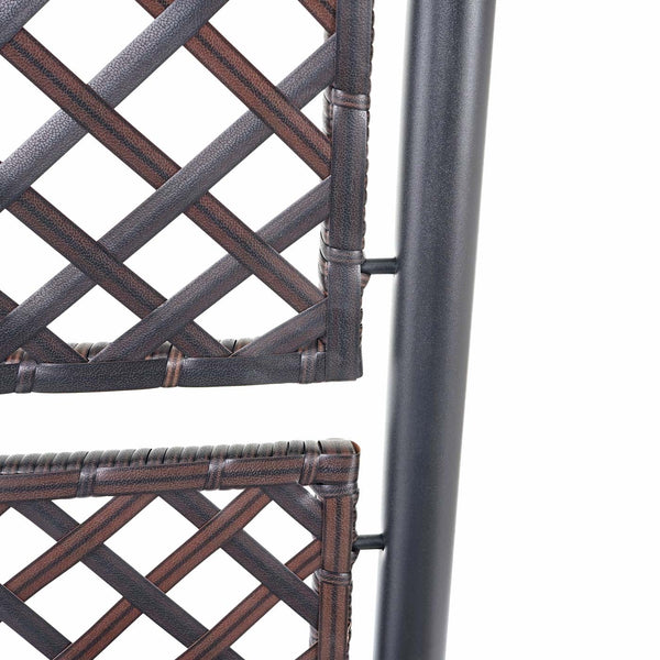 Rankgitter Rattan Pflanzkasten Rankhilfe 142x43x43cm Braun