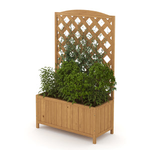 Rankgitter mit Blumenkasten nature