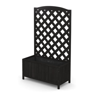Rankgitter mit Blumenkasten schwarz
