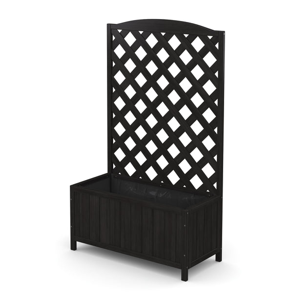 Rankgitter mit Blumenkasten schwarz