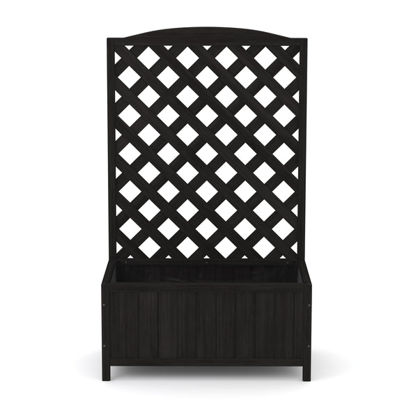 Rankgitter mit Blumenkasten schwarz