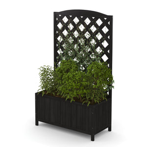 Rankgitter mit Blumenkasten schwarz