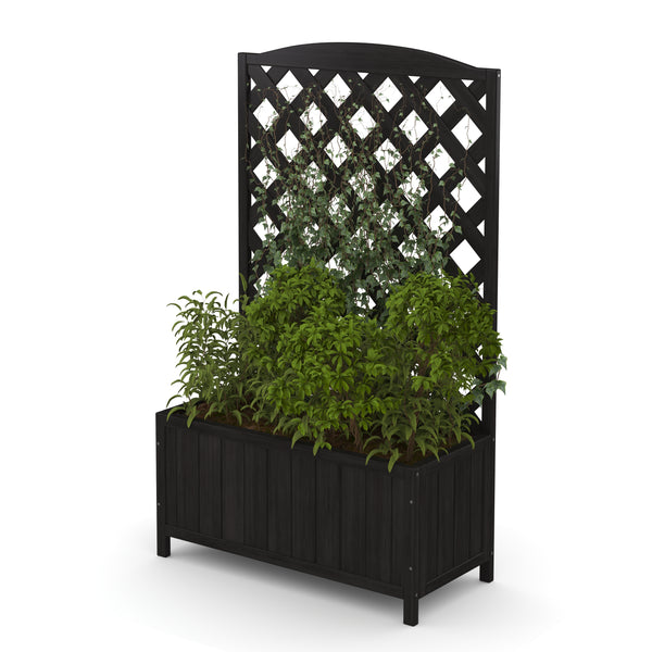 Rankgitter mit Blumenkasten schwarz