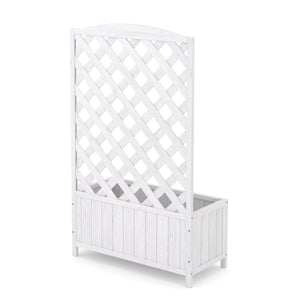 Rankgitter mit Blumenkasten weiss