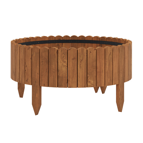 Rasenkante Beetumrandung Holz 200 x 20 cm braun
