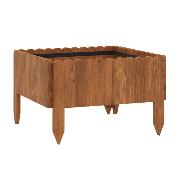 Rasenkante Beetumrandung Holz 200 x 20 cm braun
