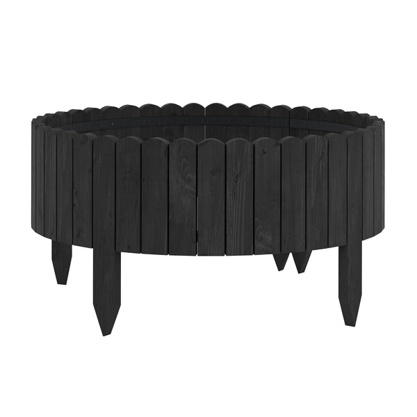 Rasenkante Beetumrandung Holz 200 x 20 cm schwarz