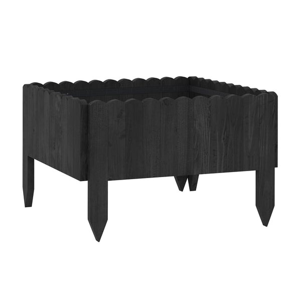 Rasenkante Beetumrandung Holz 200 x 20 cm schwarz