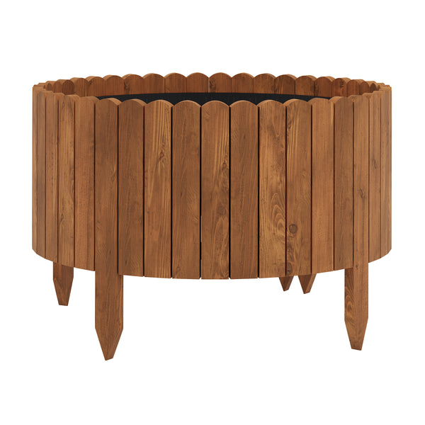 Rasenkante Beetumrandung Holz 200 x 30 cm braun