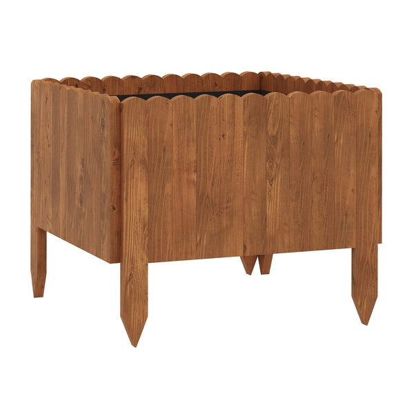 Rasenkante Beetumrandung Holz 200 x 30 cm braun