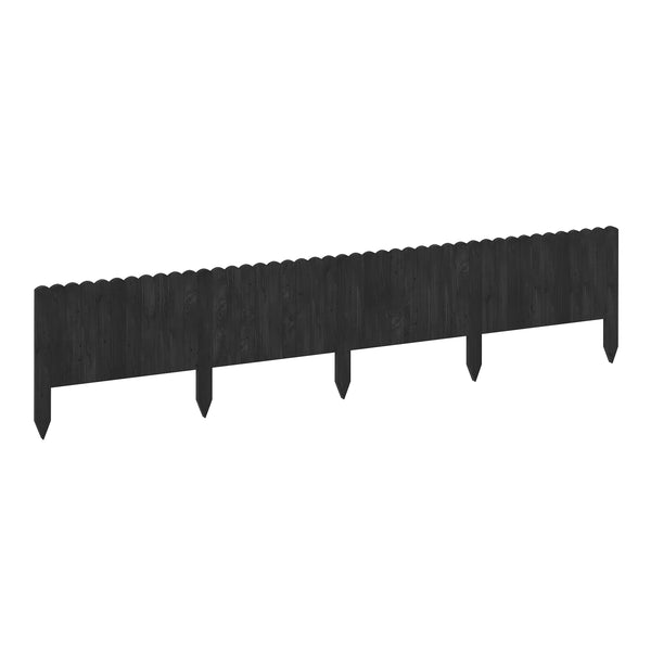 Rasenkante Beetumrandung Holz 200 x 30 cm schwarz