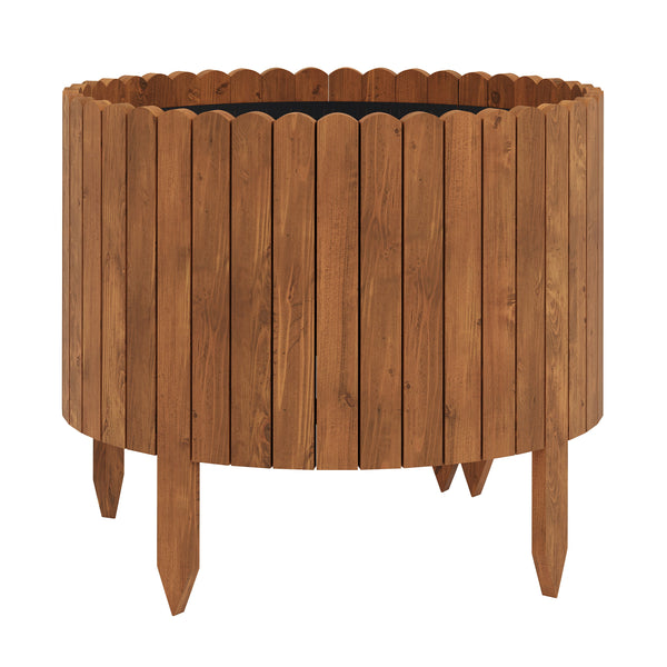 Rasenkante Beetumrandung Holz 200 x 40 cm braun