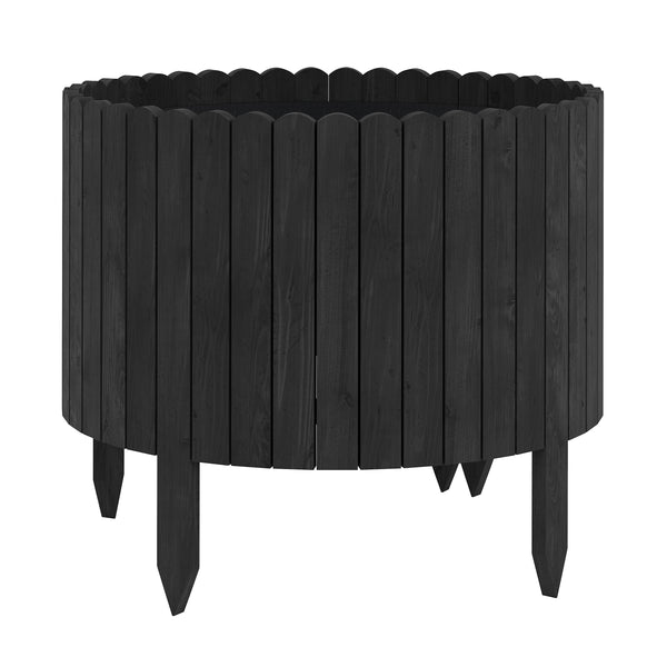 Rasenkante Beetumrandung Holz 200 x 40 cm schwarz