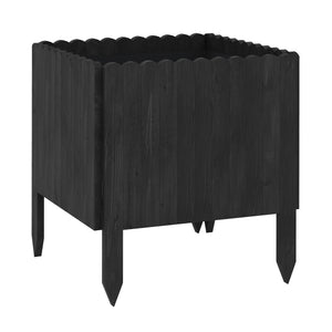 Rasenkante Beetumrandung Holz 200 x 40 cm schwarz