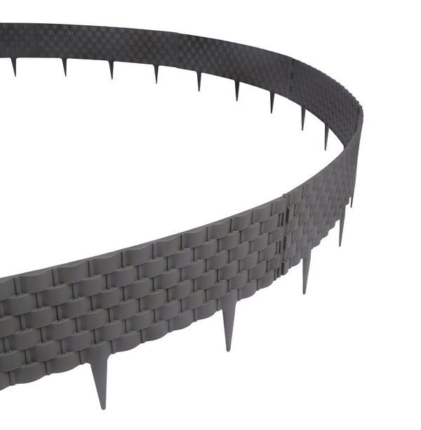 Rasenkante Rattanoptik anthrazit 50er Set