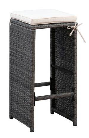 Rattan Bar Set grau