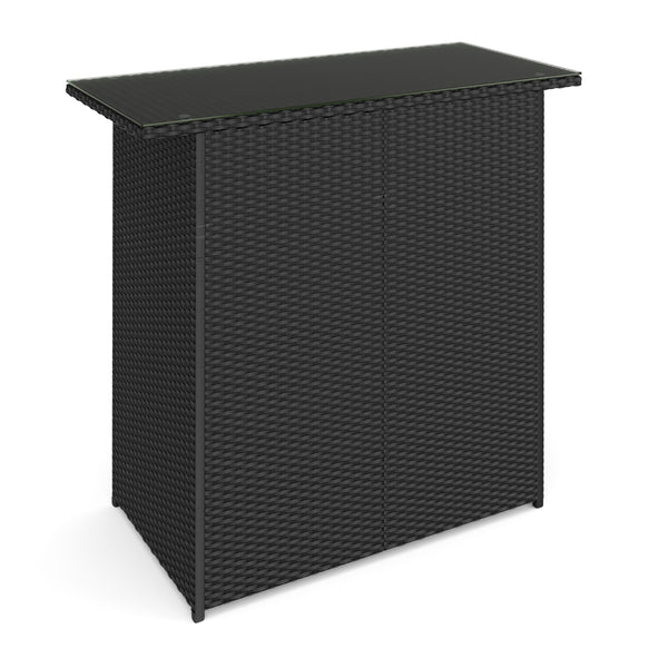 Rattan Bartheke MILANO schwarz