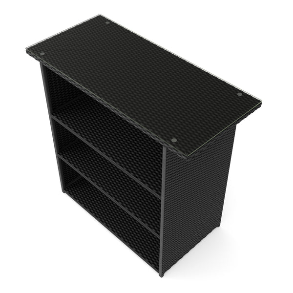 Rattan Bartheke MILANO schwarz