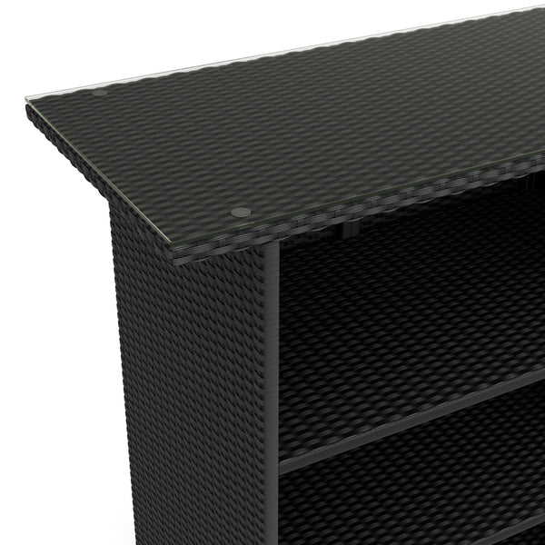 Rattan Bartheke MILANO schwarz