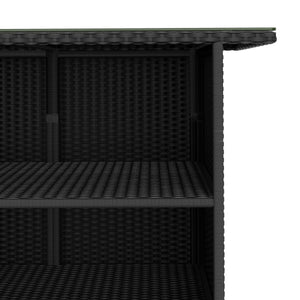 Rattan Bartheke MILANO schwarz
