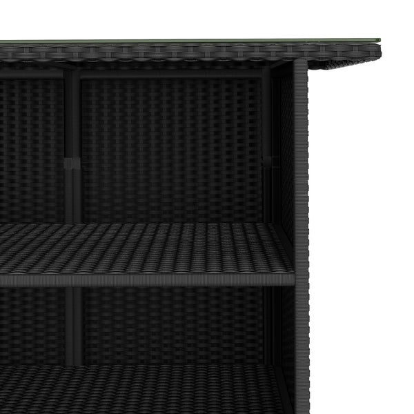 Rattan Bartheke MILANO schwarz