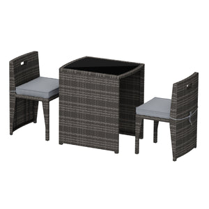 Rattan Bistroset KANKUN braun
