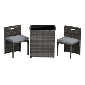 Rattan Bistroset KANKUN braun