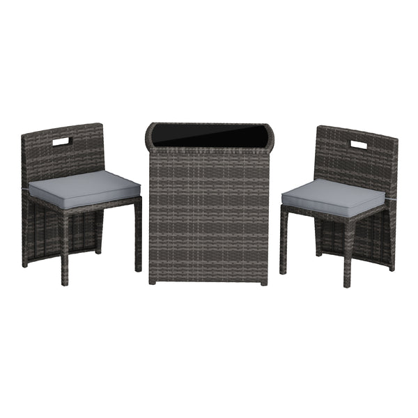 Rattan Bistroset KANKUN braun