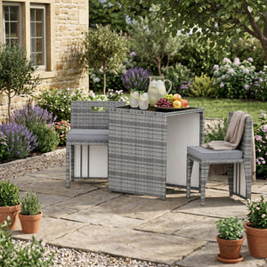 Rattan Bistroset KANKUN grau