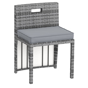 Rattan Bistroset KANKUN grau