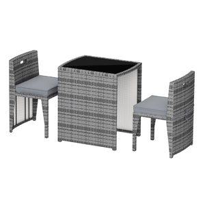 Rattan Bistroset KANKUN grau