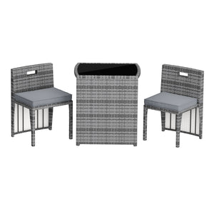 Rattan Bistroset KANKUN grau