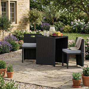 Rattan Bistroset KANKUN schwarz