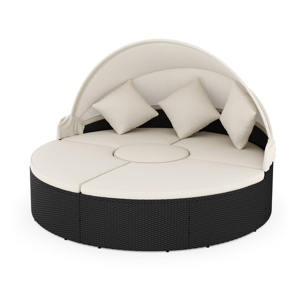 Rattan Sonneninsel CARPI schwarz