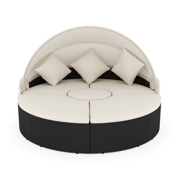 Rattan Sonneninsel CARPI schwarz
