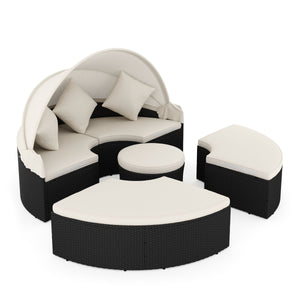 Rattan Sonneninsel CARPI schwarz