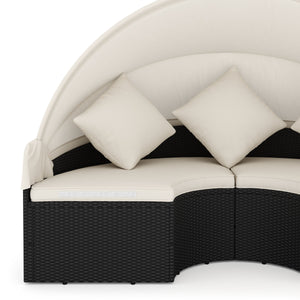Rattan Sonneninsel CARPI schwarz