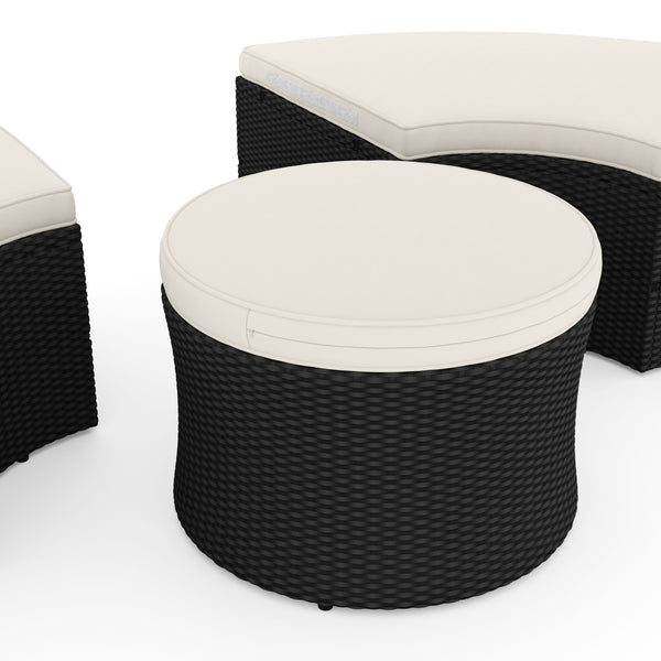 Rattan Sonneninsel CARPI schwarz