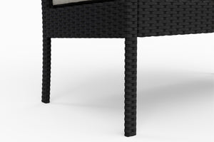 Rattan Gartenbank schwarz