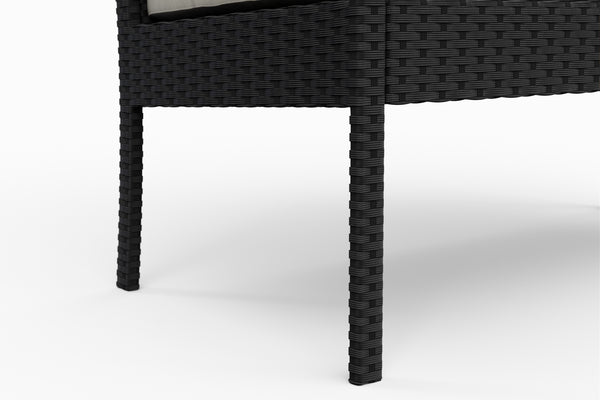 Rattan Gartenbank schwarz