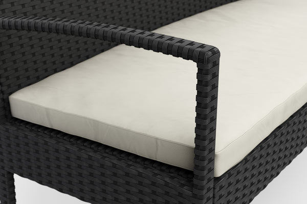 Rattan Gartenbank schwarz