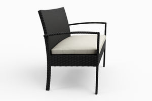 Rattan Gartenbank schwarz