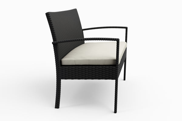 Rattan Gartenbank schwarz